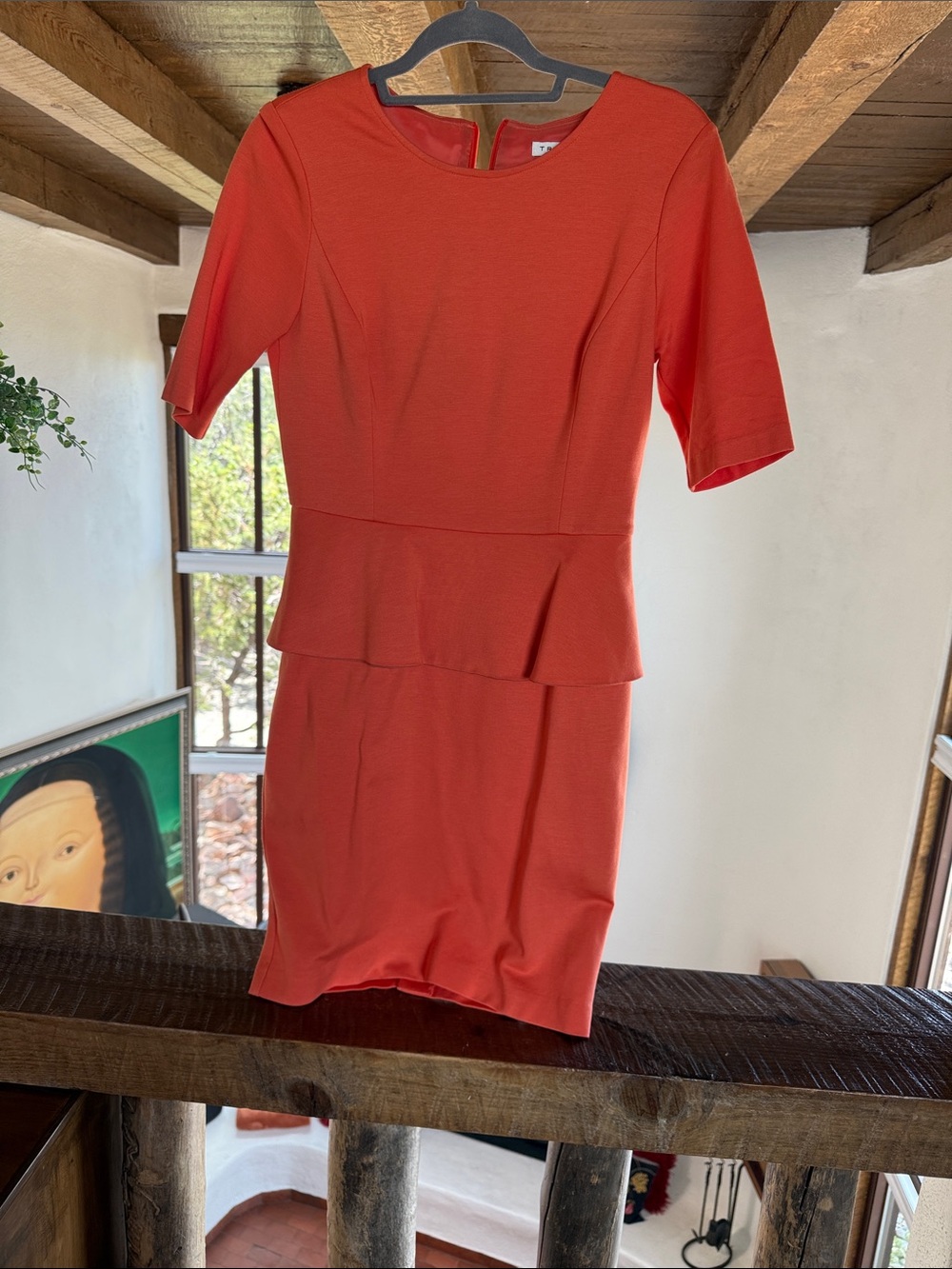 Trina Turk Coral Peplum Sheath Dress